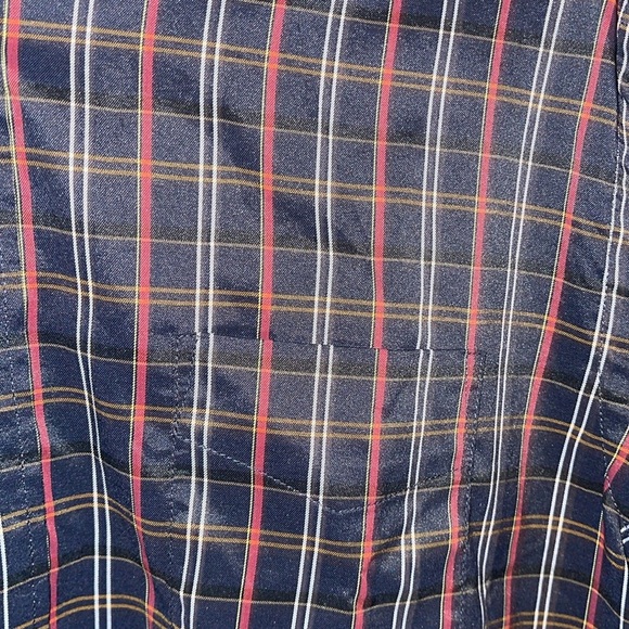 UNTUCKit Mens Navy Plaid L/S Button Down Shirt Large Slim Fit - Picture 3 of 4
